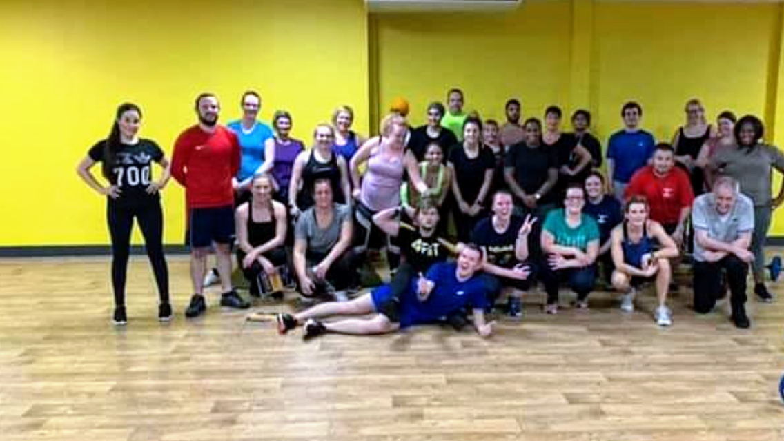 Group fitness class after a session